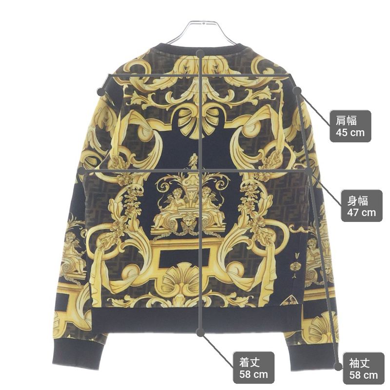 Fendi Fendace Fender Che Zucca Medusa Baroque Allover Print Crew Neck Pullover