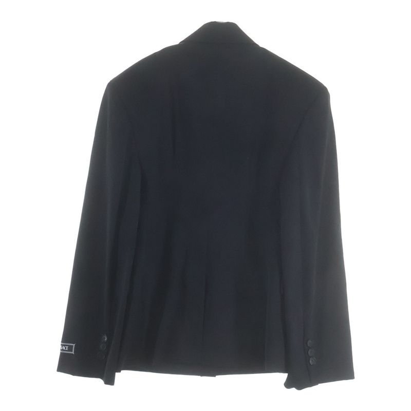 Versace Logo Label Wool Terre Jacket Black