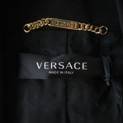 Versace Logo Label Wool Terre Jacket Black