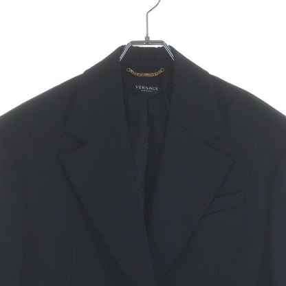 Versace Logo Label Wool Terre Jacket Black