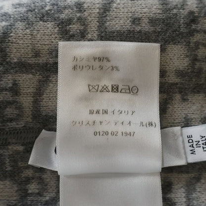 Dior Reversible Blue Logo Crew Neck Cashmere Knit Sweater Gray