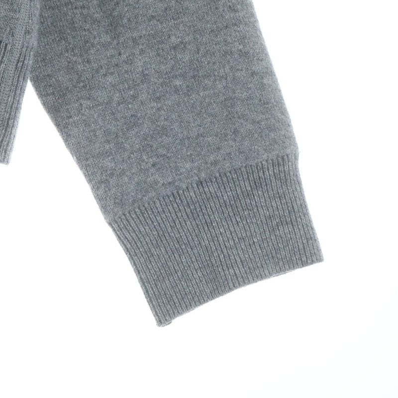 Dior Reversible Blue Logo Crew Neck Cashmere Knit Sweater Gray