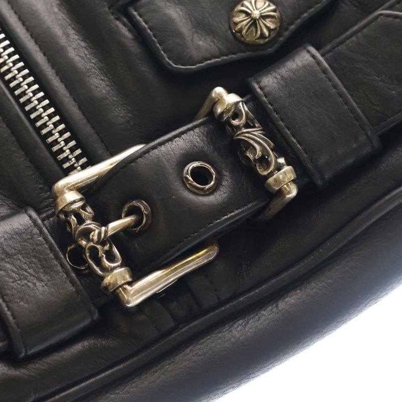 Chrome Hearts JJ Dean Small Leather Rider Handbag Black