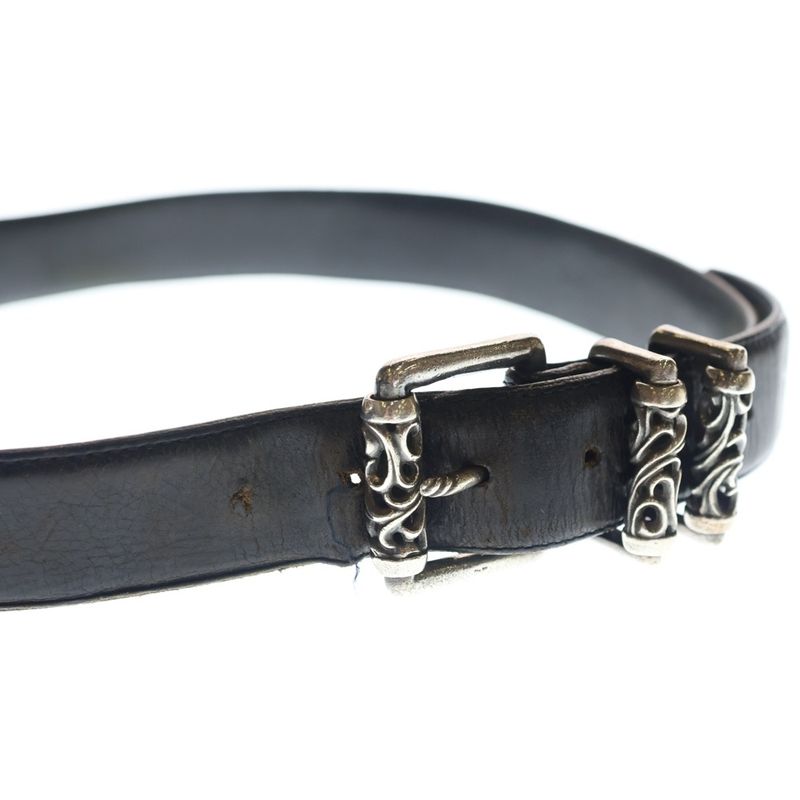 Chrome Hearts Blt Roller Buckle Leather Belt Silver