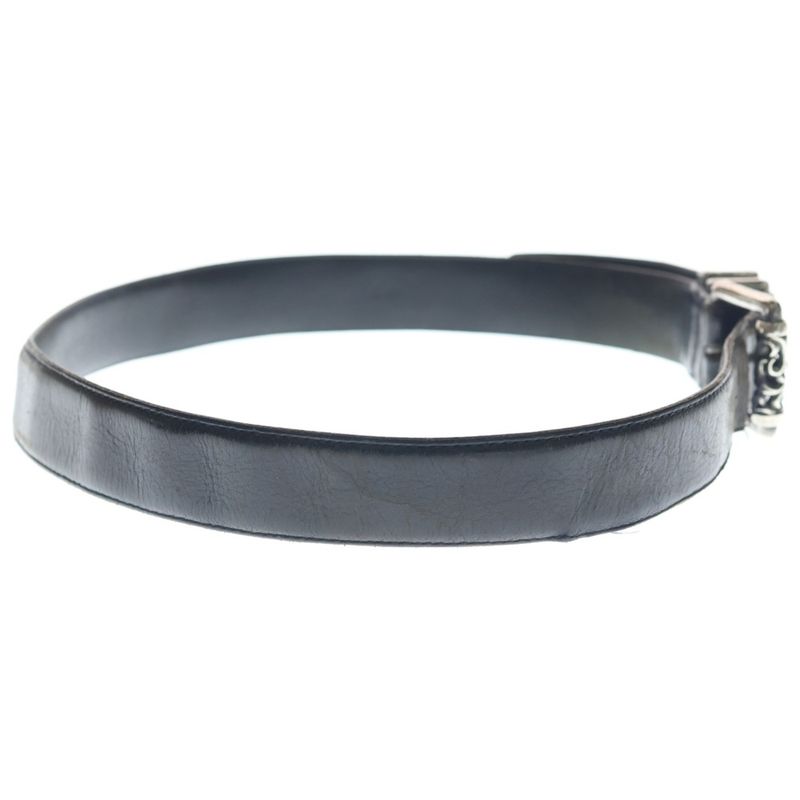 Chrome Hearts Blt Roller Buckle Leather Belt Silver