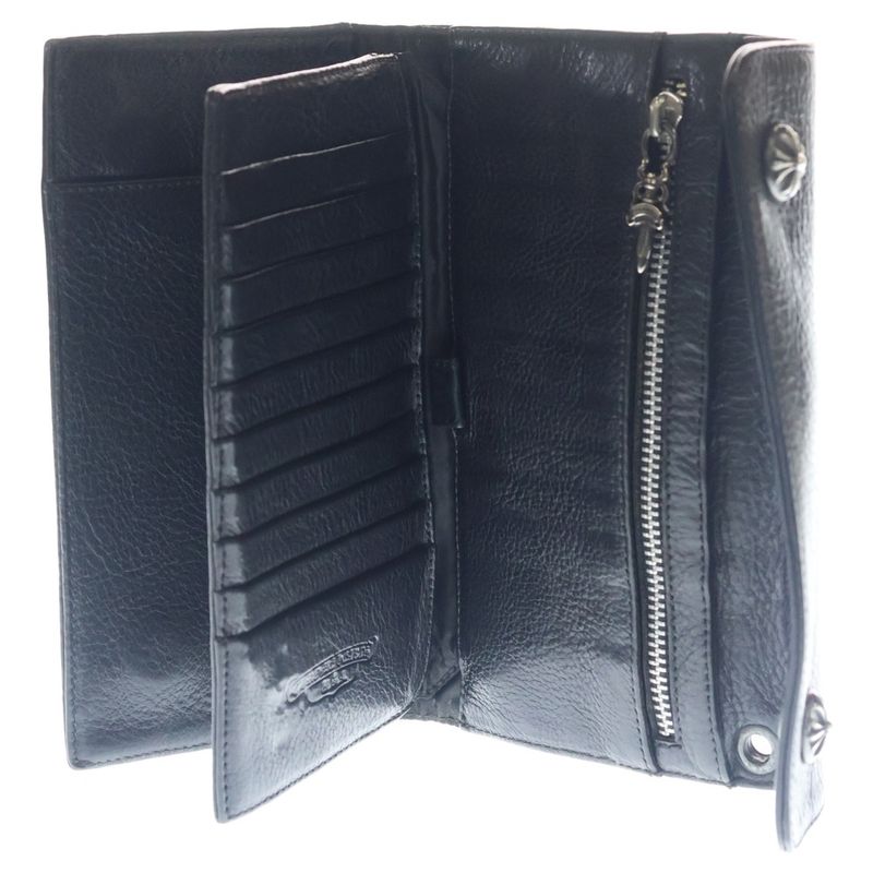 Chrome Hearts Wave Leather Wallet Black