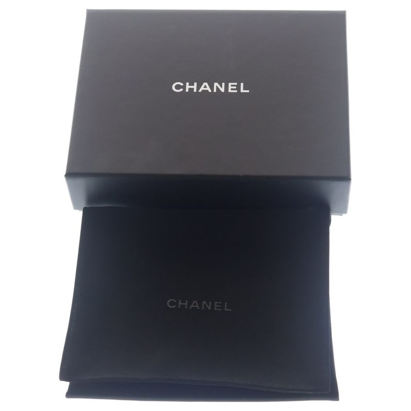 Chanel Quilted Classic Small Flap Wallet Compact Trifold Coin Case Black Caviar