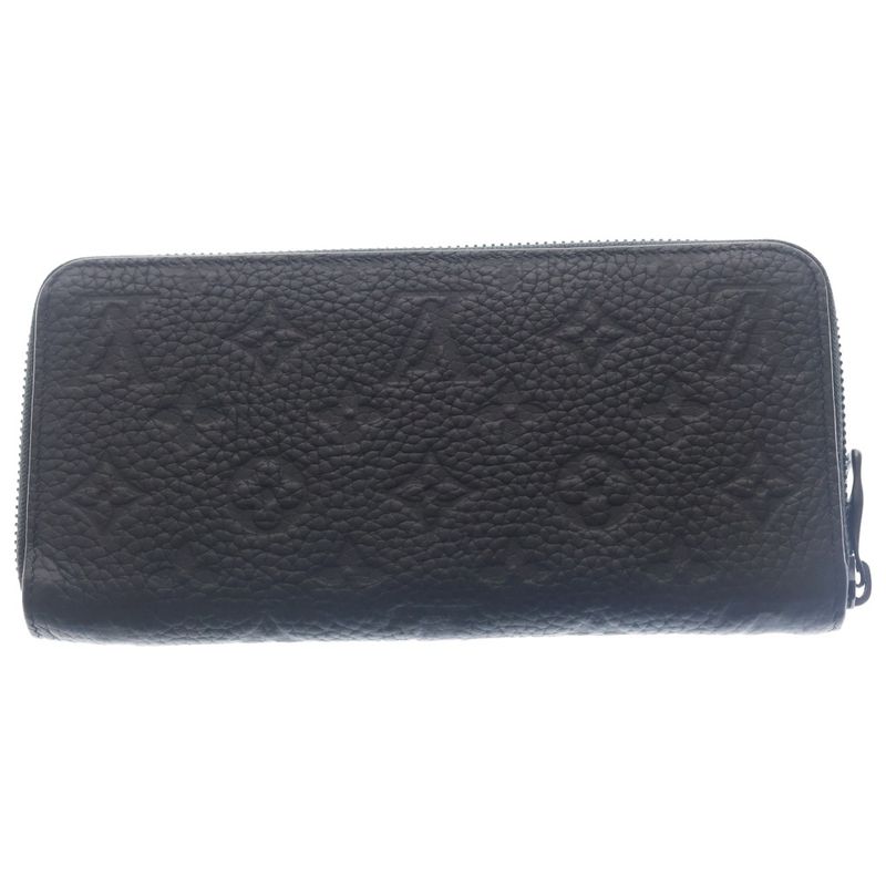 Louis Vuitton Zippy Wallet Horizontal Taurillon Leather Card Case Black Noir