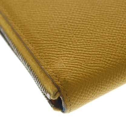 Hermes Azap Long Silk in Wallet Card Case Yellow Epsom Silver