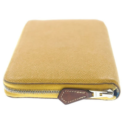 Hermes Azap Long Silk in Wallet Card Case Yellow Epsom Silver