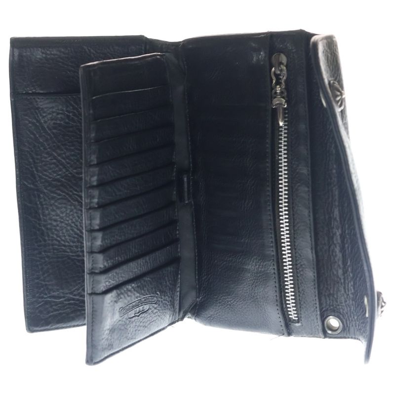 Chrome Hearts Wave Leather Wallet Black