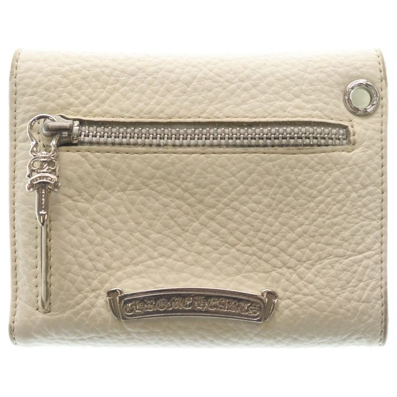 Chrome Hearts Wave Mini Leather Wallet White