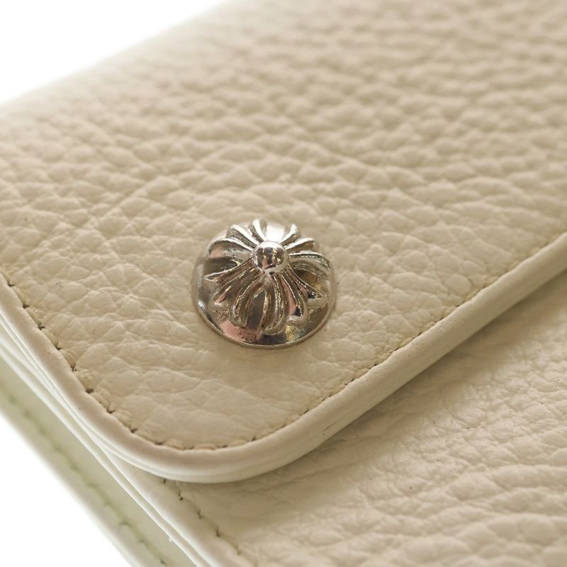 Chrome Hearts Wave Mini Leather Wallet White