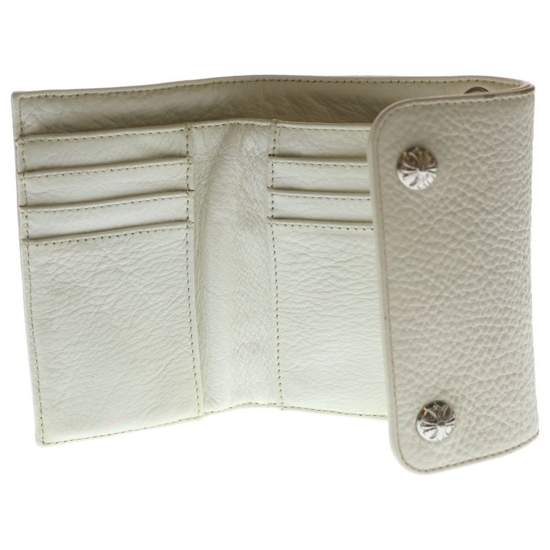 Chrome Hearts Wave Mini Leather Wallet White