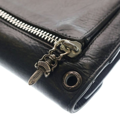 Chrome Hearts Wave BS Fluer Leather Wallet Black