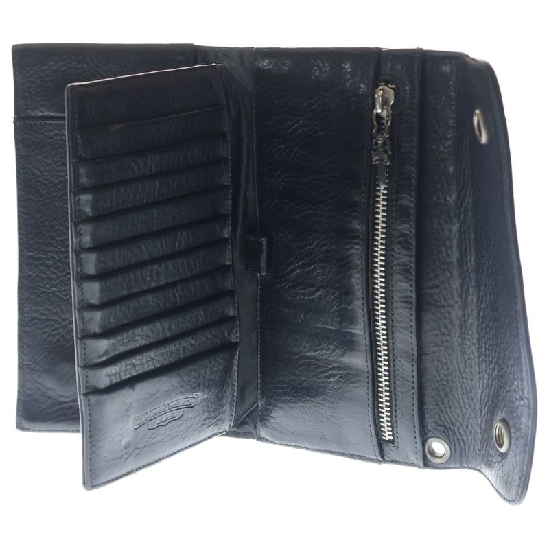 Chrome Hearts Wave BS Fluer Leather Wallet Black