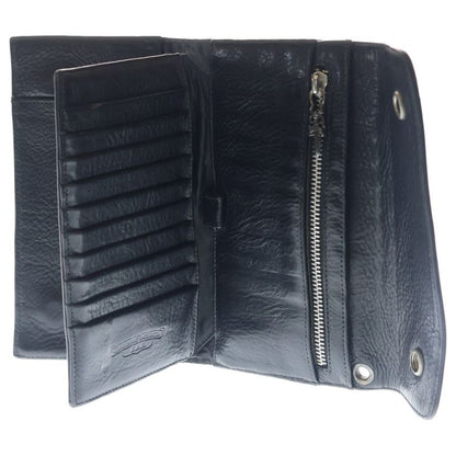 Chrome Hearts Wave BS Fluer Leather Wallet Black
