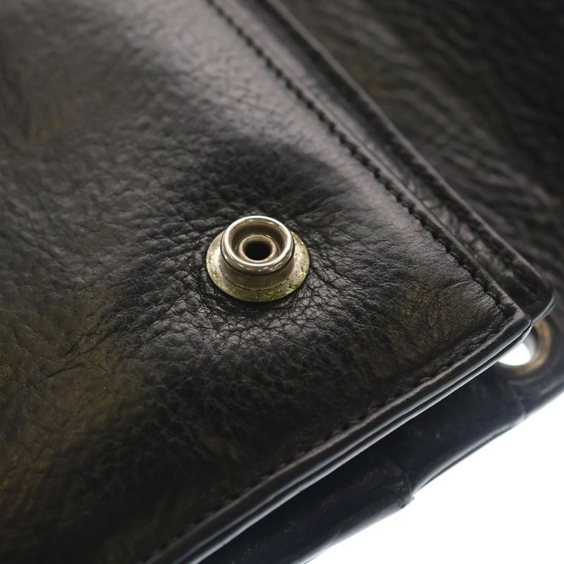 Chrome Hearts Wave BS Fluer Leather Wallet Black