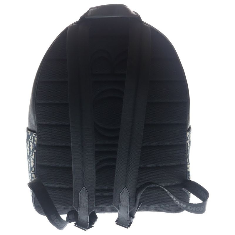 Dior Saddle Oblique Kujagaard Zip Leather Backpack Black Gray