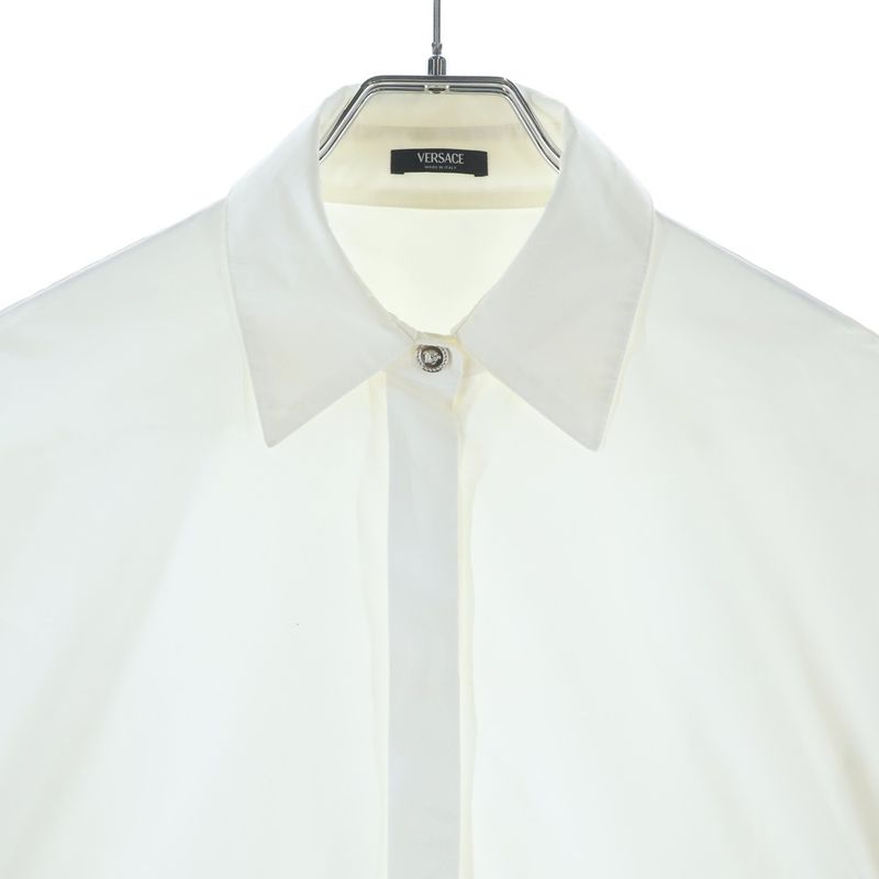 Versace Medusa Button Long Sleeve Shirt White