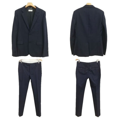 Saint Laurent Paris Hedi Slimane Era Single Suit Set Jacket Trousers 46 48 Navy