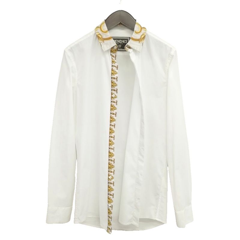 Fendi Fender Che Contrast Dress Shirt Akea 38 White