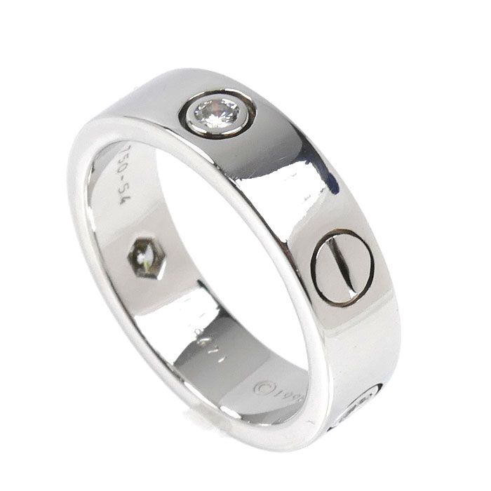 Cartier 18k White Gold Love Half Ring Diamond