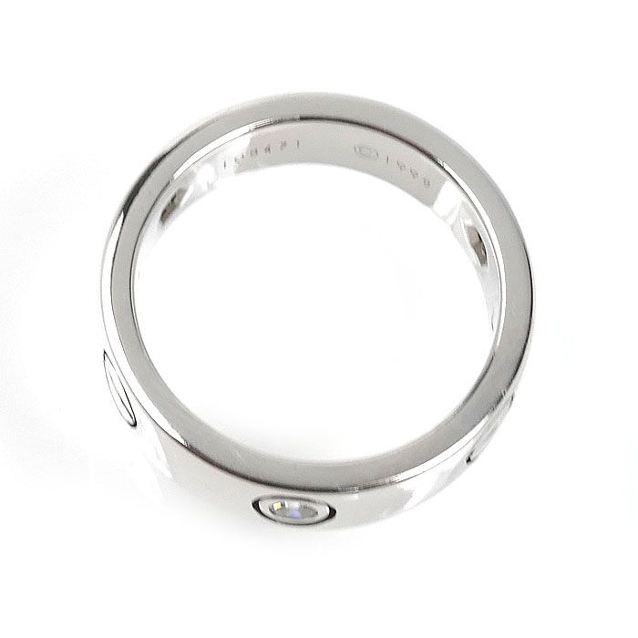 Cartier 18k White Gold Love Half Ring Diamond