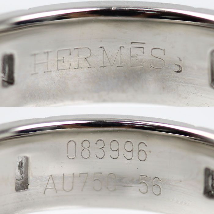 Hermes 18k White Gold Hera Cles Ring