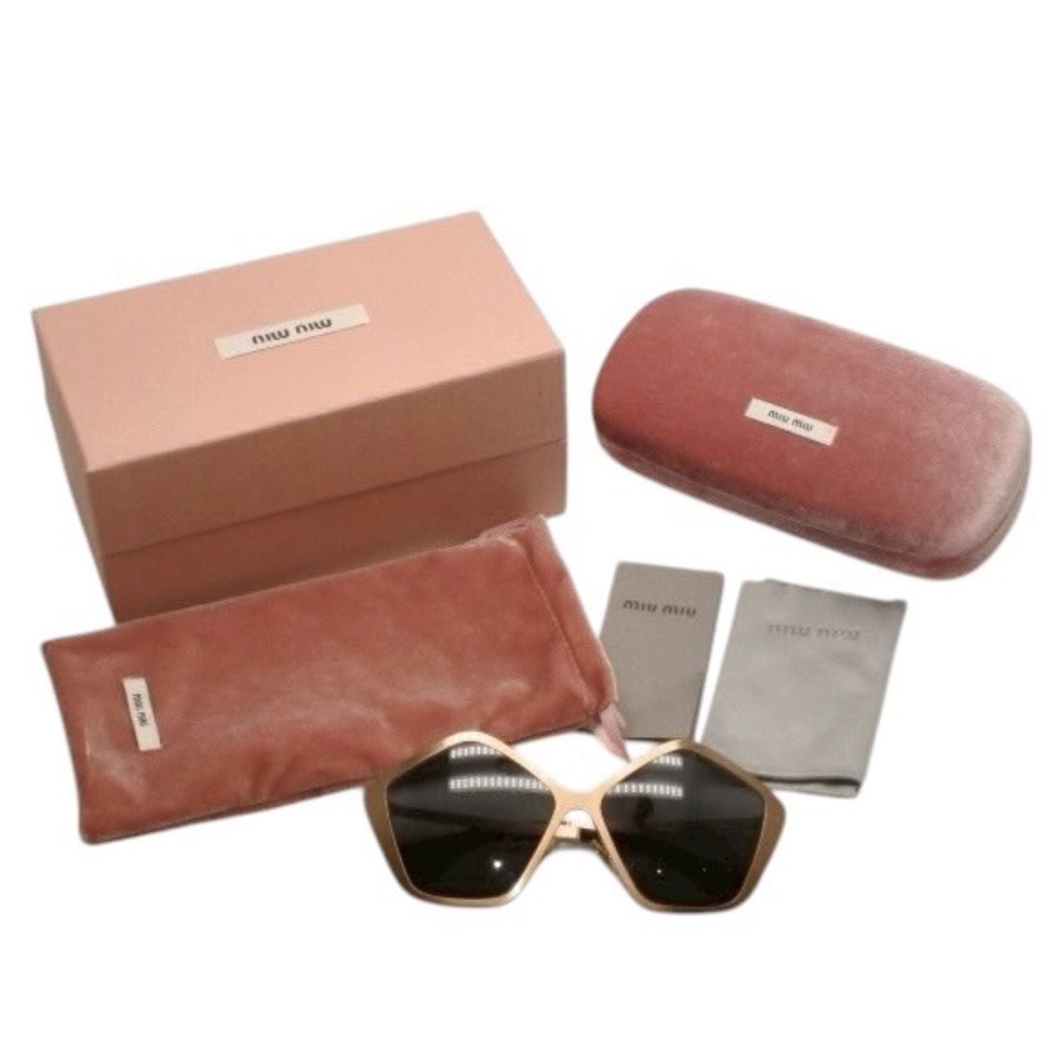 Miu Miu Sunglasses Eyewear Gold Black