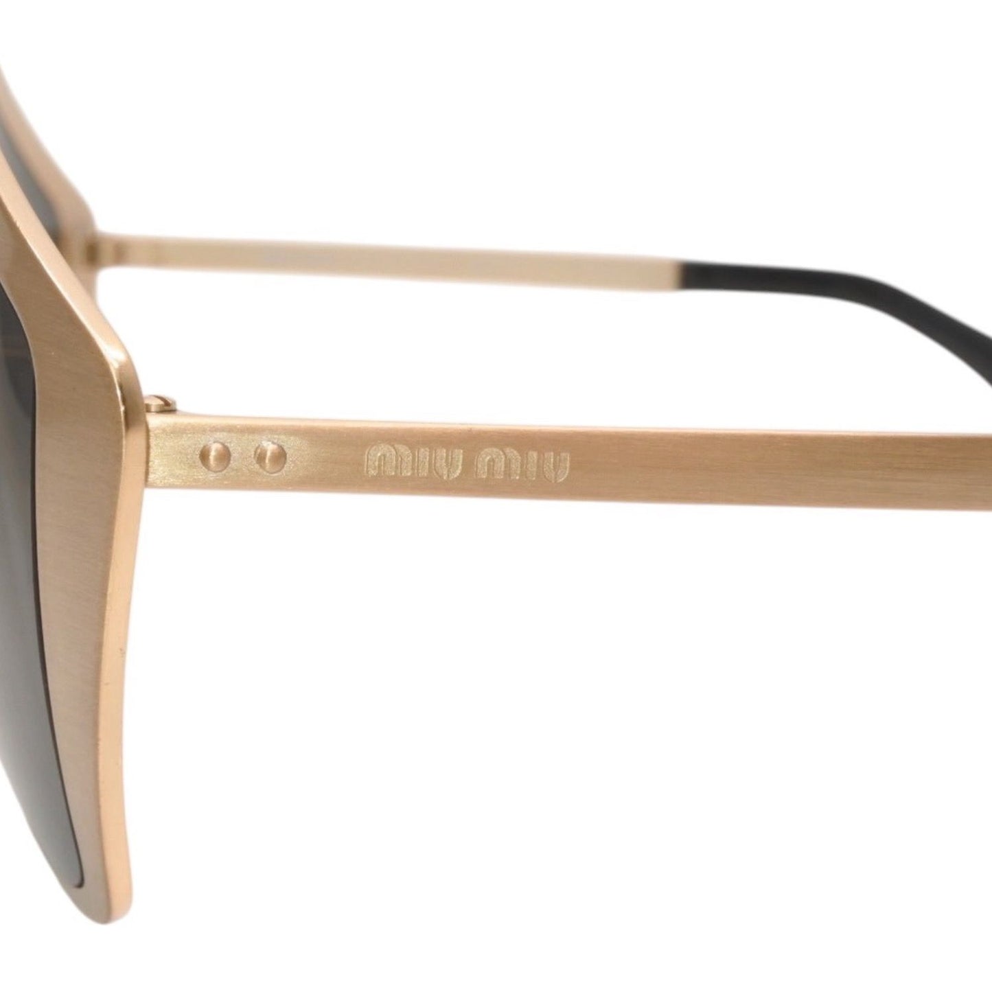 Miu Miu Sunglasses Eyewear Gold Black — view 7