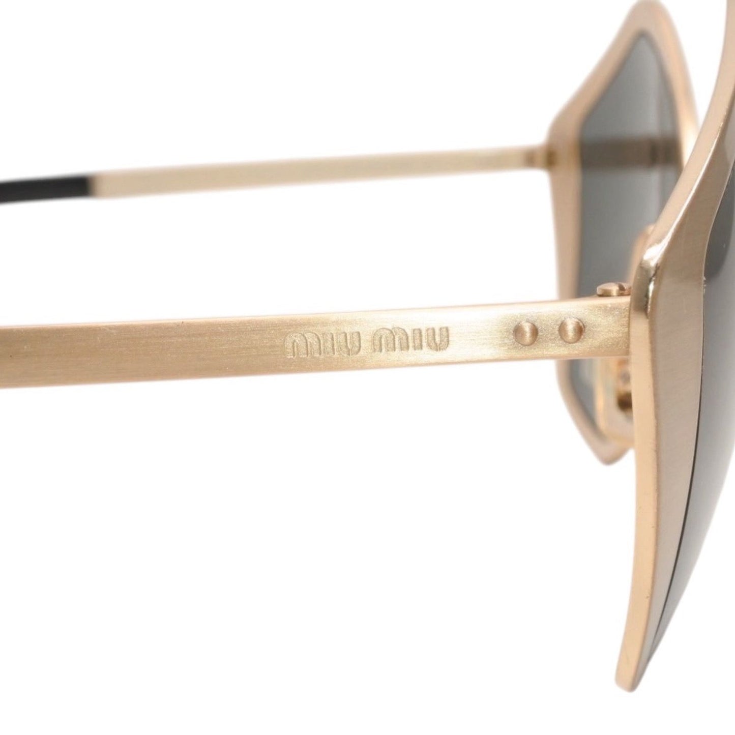 Miu Miu Sunglasses Eyewear Gold Black — view 8