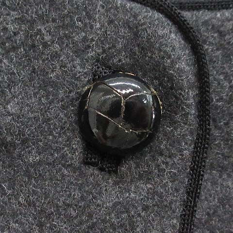 Saint Laurent Yves Rive Gauche Wool Felt Collarless Jacket Charcoal Grey-m