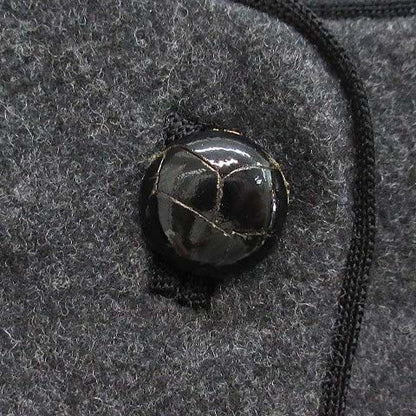 Saint Laurent Yves Rive Gauche Wool Felt Collarless Jacket Charcoal Grey-m