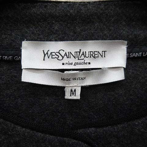 Saint Laurent Yves Rive Gauche Wool Felt Collarless Jacket Charcoal Grey-m