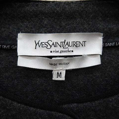 Saint Laurent Yves Rive Gauche Wool Felt Collarless Jacket Charcoal Grey-m