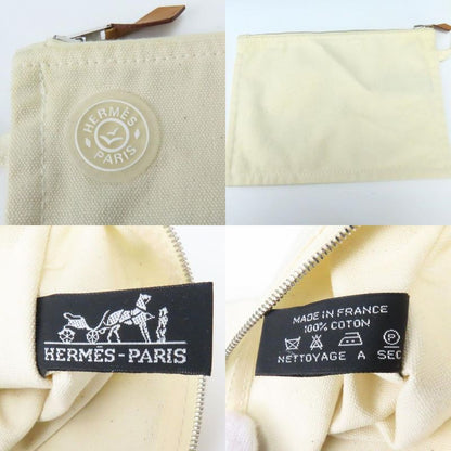 Hermes Tote Cannes MM Cotton Canvas Blue Green Casual