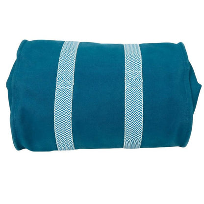 Hermes Tote Cannes MM Cotton Canvas Blue Green Casual