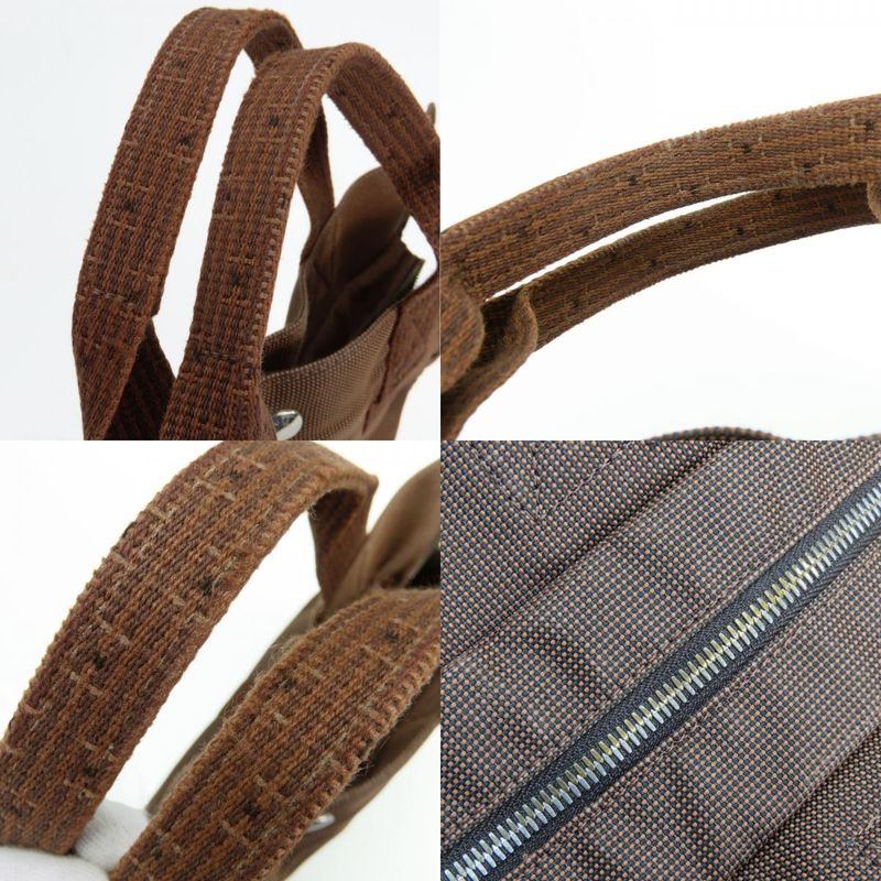 Hermes Tote Her Line MM Polyester Polyamide Brown Old Standard