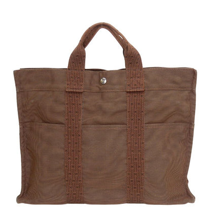 Hermes Tote Her Line MM Polyester Polyamide Brown Old Standard