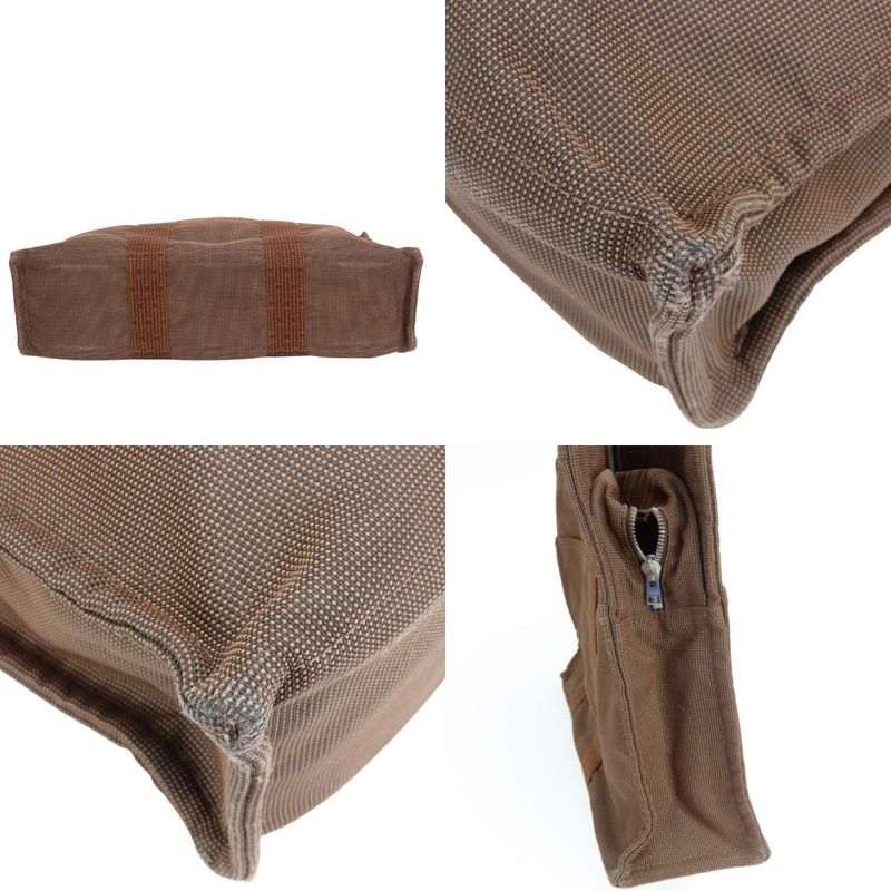Hermes Tote Her Line MM Polyester Polyamide Brown Old Standard