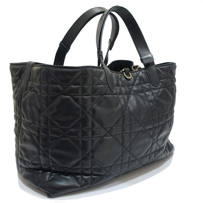 Dior Toujour Large Tote Macro Cannage Leather Black Gold