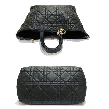 Dior Toujour Large Tote Macro Cannage Leather Black Gold