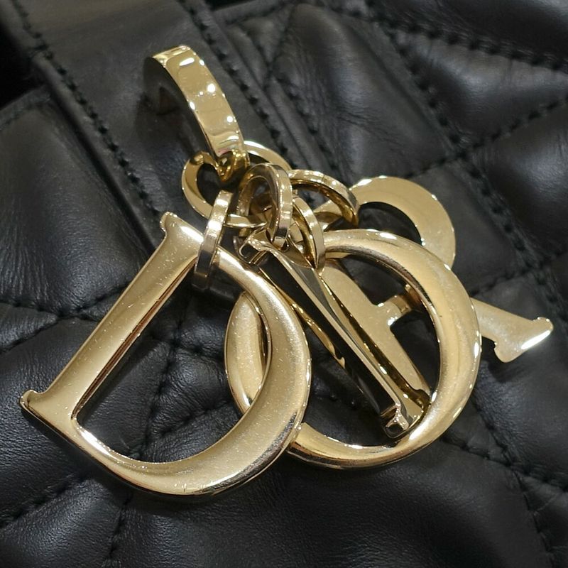 Dior Toujour Large Tote Macro Cannage Leather Black Gold
