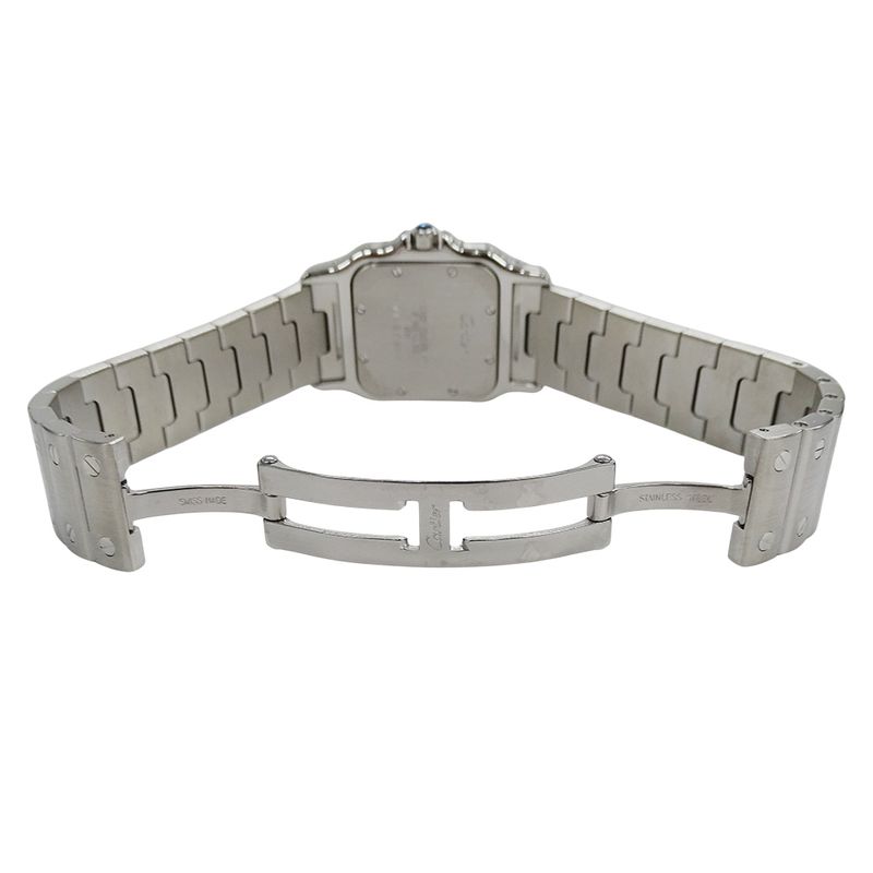 Cartier Watch Santos Galbe LM Date Quartz Stainless Steel Silver Ivory Polished