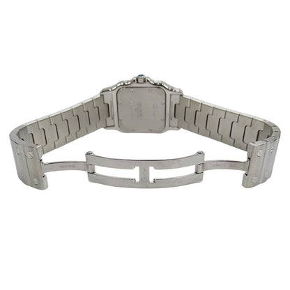Cartier Watch Santos Galbe LM Date Quartz Stainless Steel Silver Ivory Polished