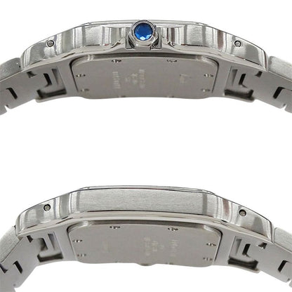 Cartier Watch Santos Galbe LM Date Quartz Stainless Steel Silver Ivory Polished