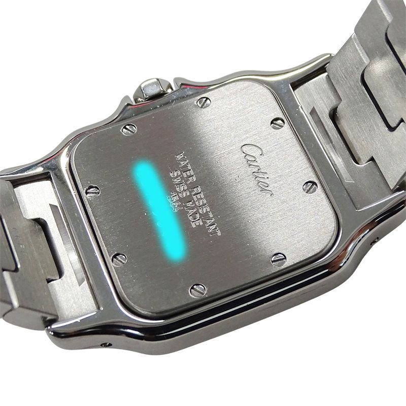 Cartier Watch Santos Galbe LM Date Quartz Stainless Steel Silver Ivory Polished