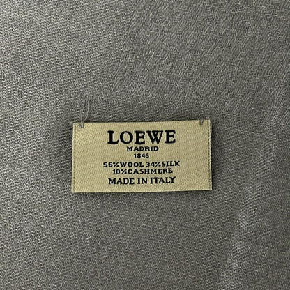 Loewe Shawl Gray Beige Fringe Wool Cashmere Scarf