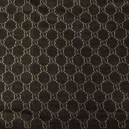 Gucci Shawl Beige Dark Brown GG Pattern Diamante Wool Silk Scarf